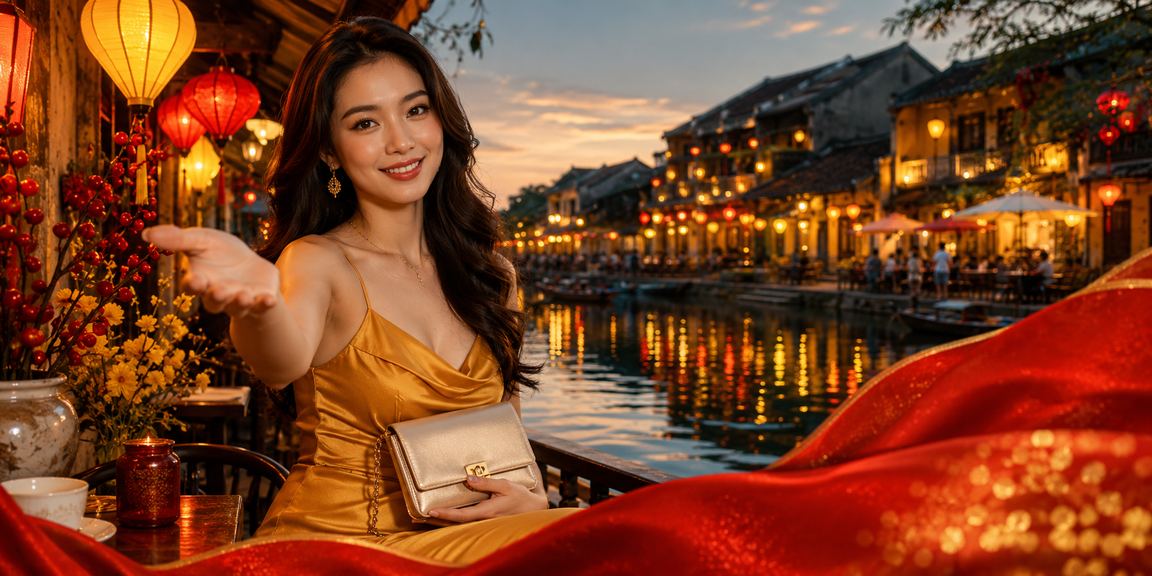 Khách VIP nhận thưởng bonus tại Hội An bên tách cà phê Việt Nam
