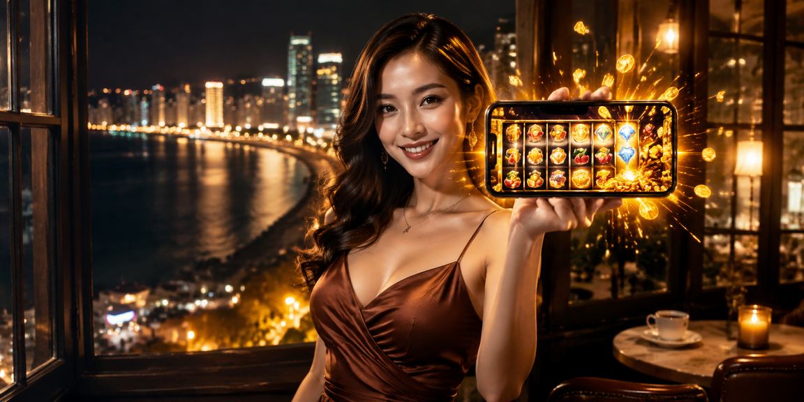 Người dùng tại Quy Nhơn chơi slot game trên điện thoại bên ly cà phê buổi sáng